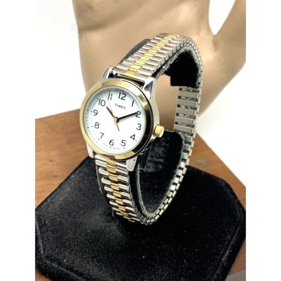 Timex Women's Watch T2N068 Quartz Indiglo White Dial Two Tone Stainless … - Picture 2 of 14